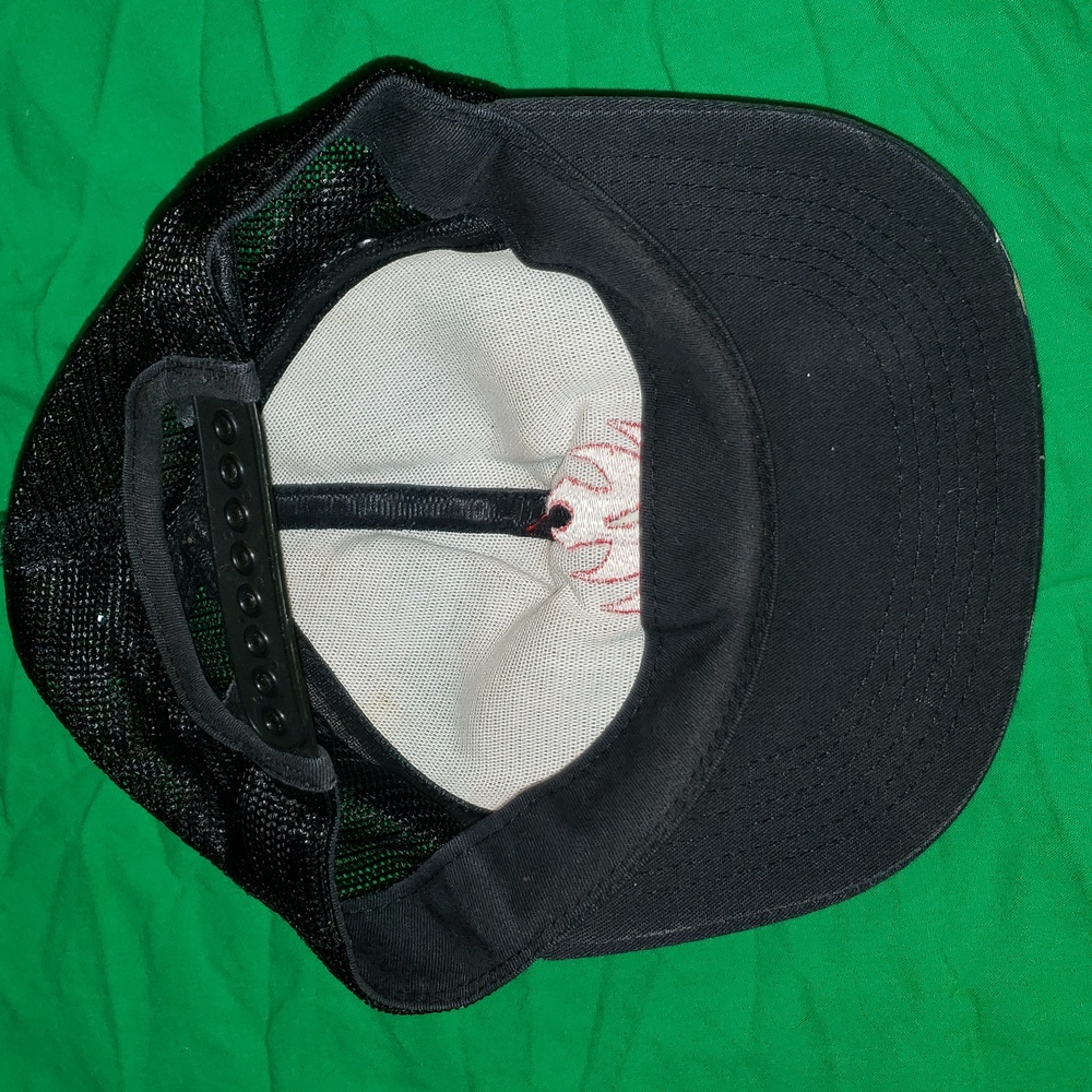 Black Label Late 90s Flame Logo Truck Hat Black - Picture 5 of 5